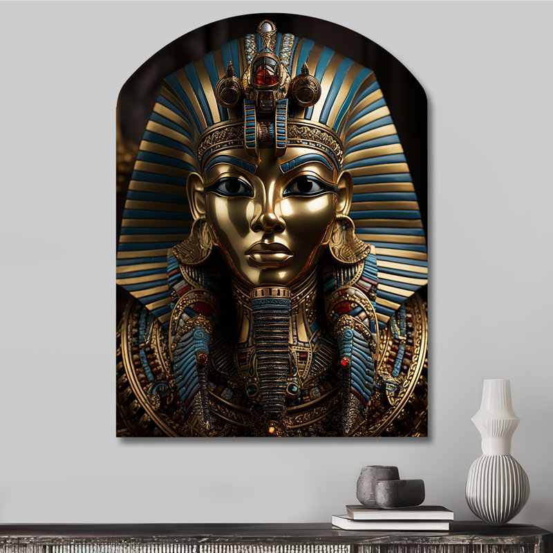 Egypt Pharaohs Legacy II - Arch Egypt Metal Wall Art, Asymmetrical Metal Wall Sculpture Print, 34" H x 25" W x 1" D