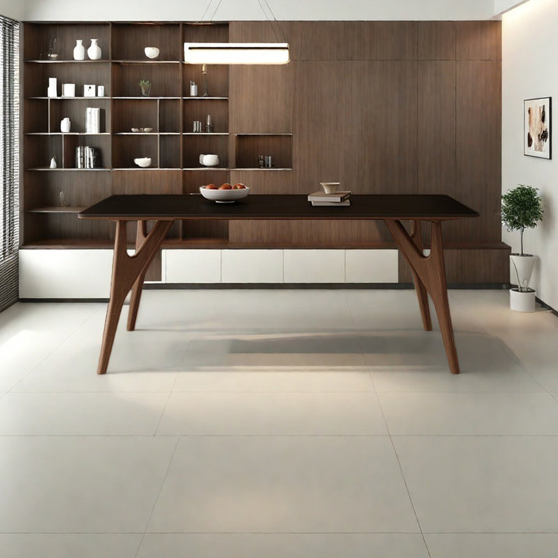 Premium Feel Solid Wood Rock Slab Dining Table, 29.52"H x 62.99"L x 31.49"W