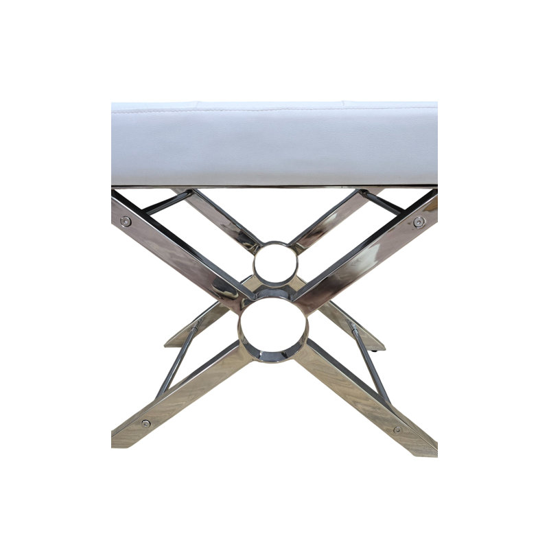 Banc de meuble-lavabo moderne blanc avec siège rembourré P 20 po x l 16 po x H 18,5 po Modern
