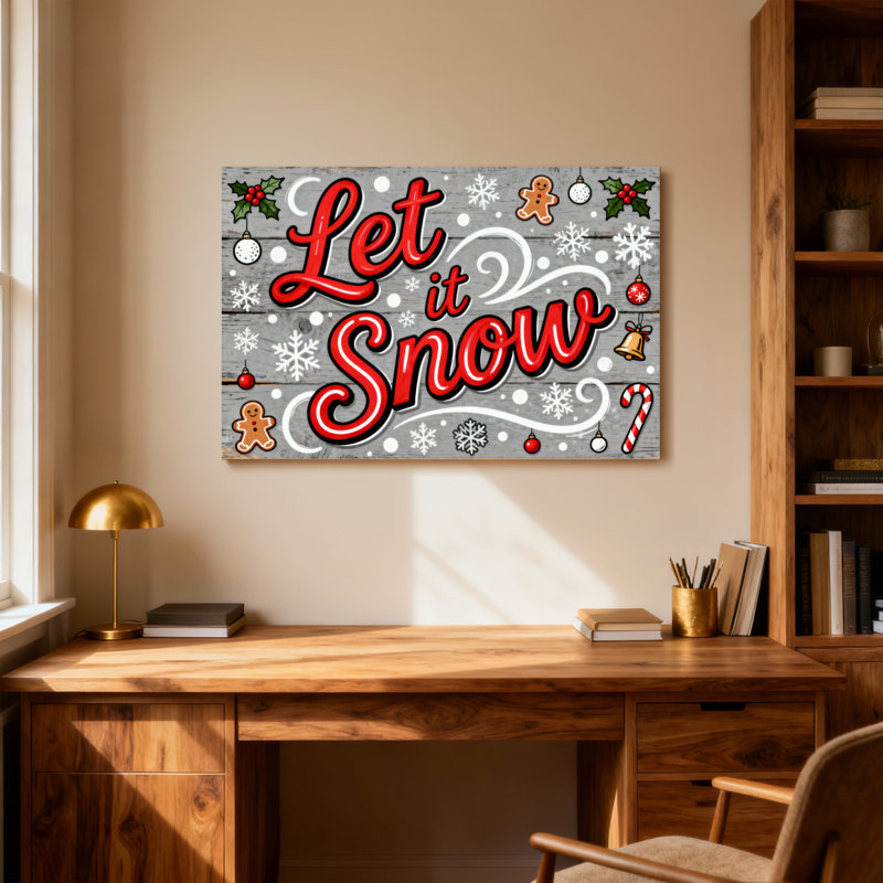 Motif de Noël «Let It Snow Christmas», H 24 po x l 36 po