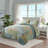 HoneiLife Green Classic American Cotton Handmade Patchwork 3-Piece Queen Size Quilt Sets-129462152-118138685