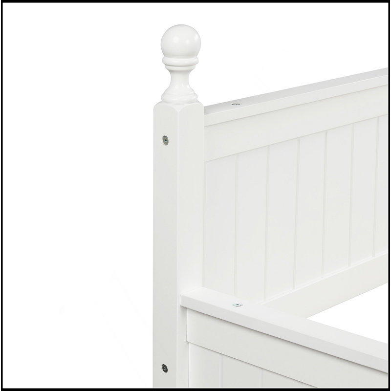 Lit de jour simple en bois avec lit gigogne simple (blanc)