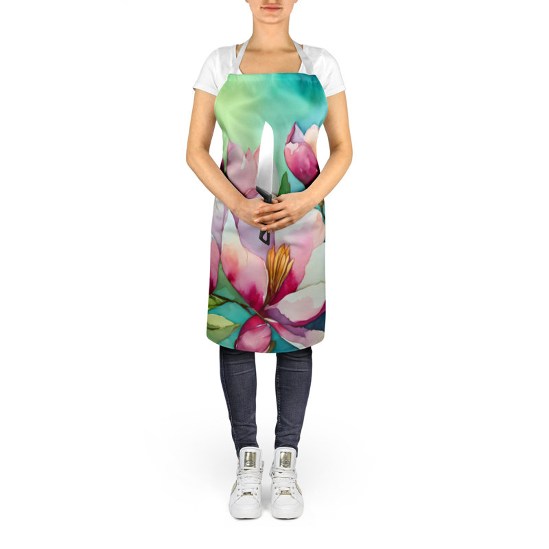 Tennessee Iris in Watercolor Apron, Pink Louisiana Magnolias