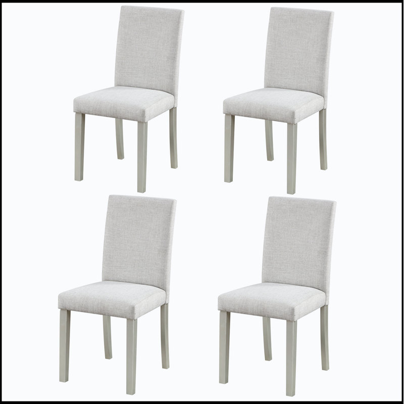 Ensemble de 4 chaises de salle à manger rembourrées en bois massif, sièges modernes et confortables pour divers espaces, Grey