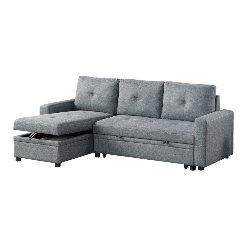 Convertible Sectional, Gray Fabric