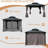 Hardtop Gazebo, Aluminum Metal Gazebo With Double Roof Canopy, Curtain And Netting, Permanent Gazebo Pavilion For Patio, Backyard, Deck, Lawn