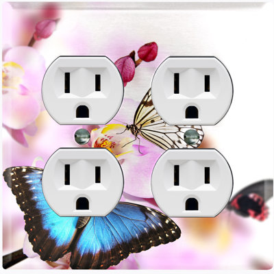 Landscape & Nature 4 - Gang Duplex Outlet Standard Wall Plate