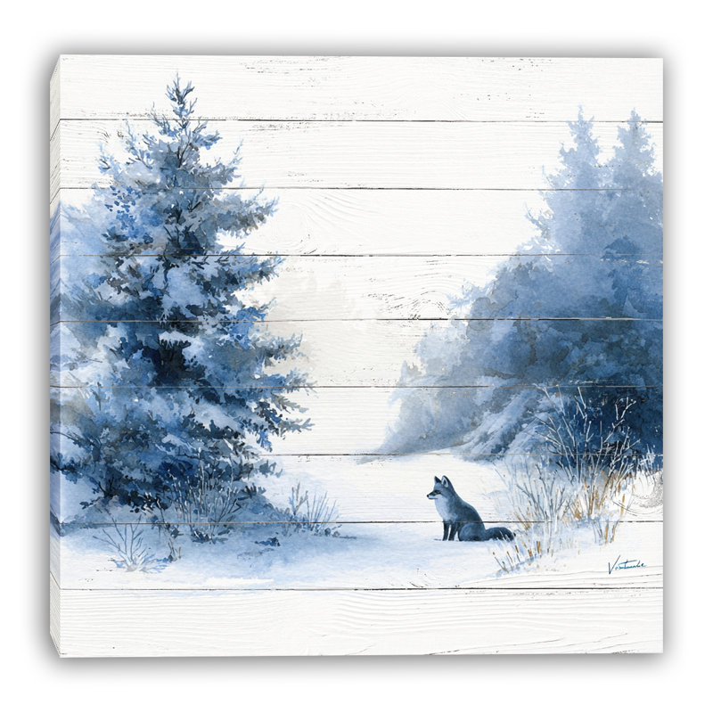 «Winter Fox», art mural sur toile tendue, H 30 po x l 30 po