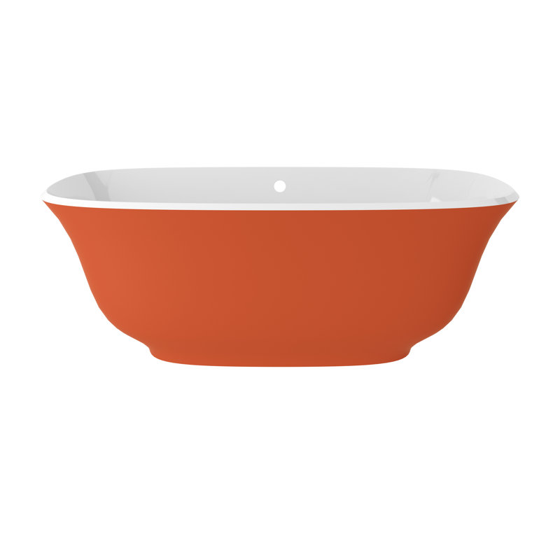 Amiata 65"x 32" Freestanding Soaking Bathtub, Salmon Orange