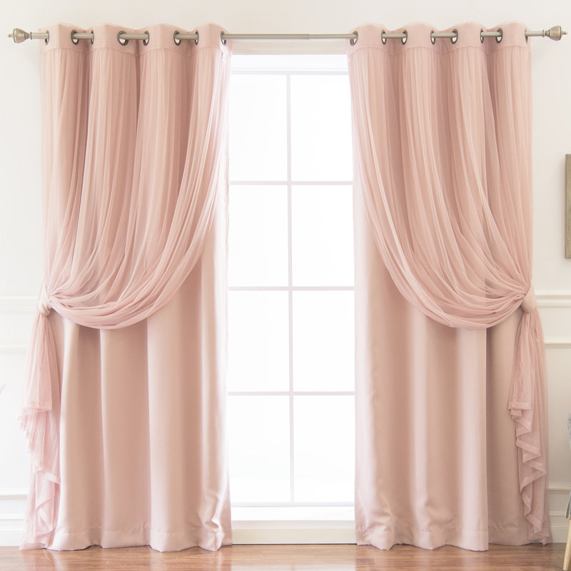 Paire de rideaux obscurcissant Sonja, Rose