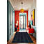 Tapis décoratif à rayures bleu marine-639811710