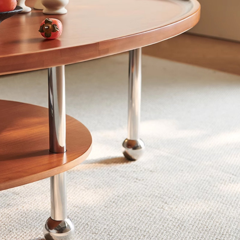 Solid wood coffee table with retro design