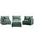 Modular Sectional Sofa, 3-Seater Couch with Movable Ottoman