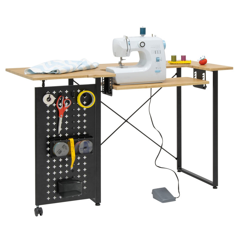 Sewing Table with Swingout Storage Panel, Ashwood