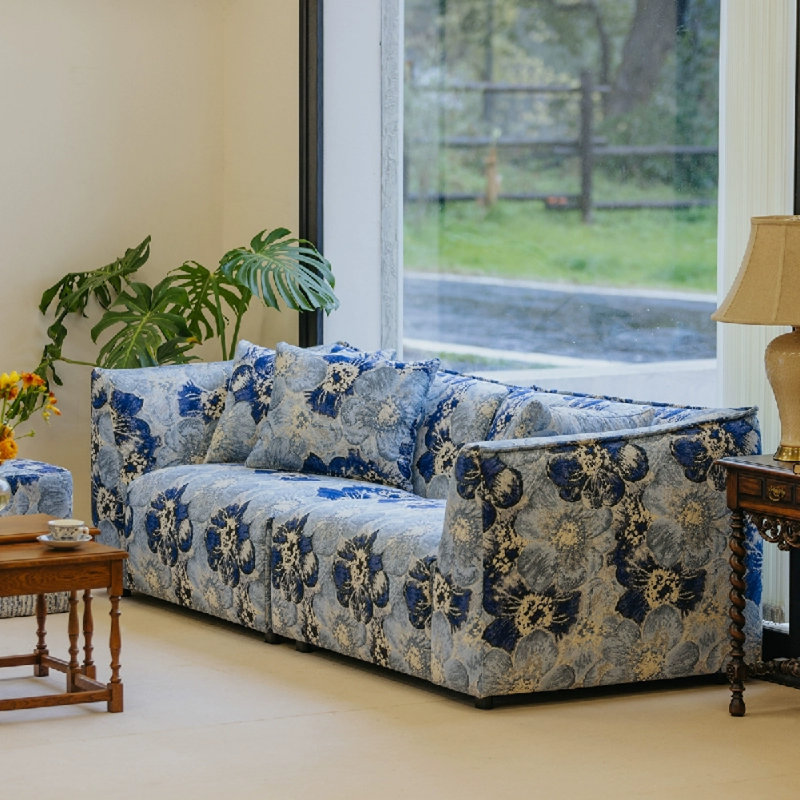 Italian Light Luxury Simple Blue Sofa