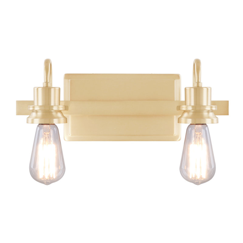 Warm Brass 14" Direct Wired Electric Vanity Light Fixture