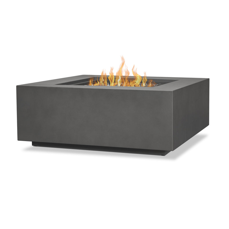 AEGEAN Propane / Natural Gas Outdoor Fire Pit Table, 15.25" H x 36" W x 36" D, Weathered Slate
