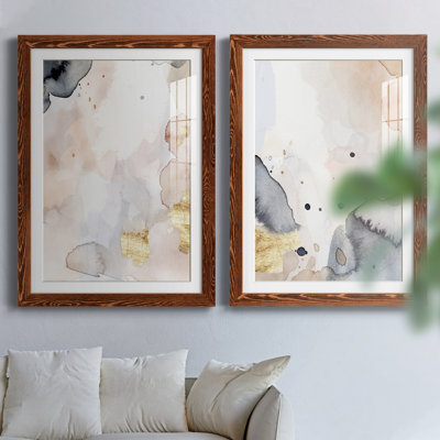 " Indigo Blush And Gold I " 2 - Pieces