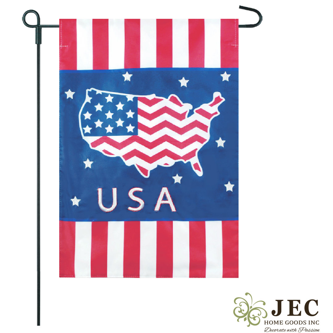 Double Sided 18'' H x 12.5'' W Nylon Independence Day Garden Flag JEC Home Goods