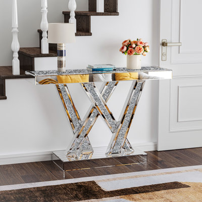 Console Amla avec plateau en verre 47,24 po