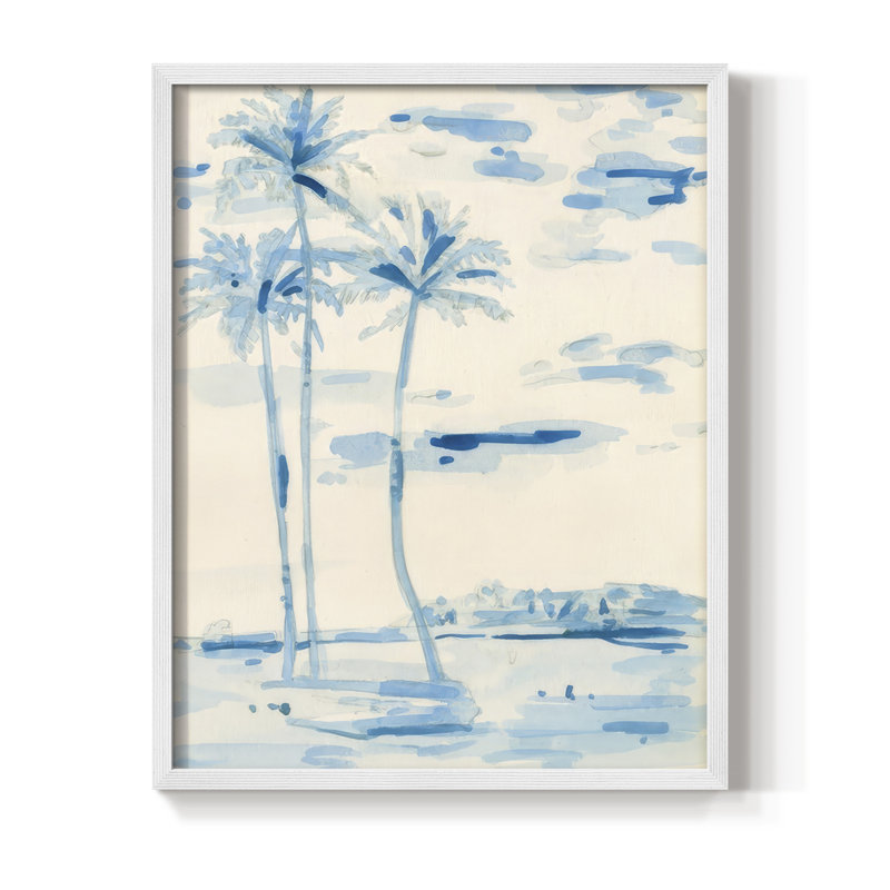 «Coconut Grove II», reproduction encadrée - bois massif, H 30 po x l 24 po, Blanc