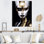 «Gold and Black Woman Glam Elegance III - Abstract Portraits», art mural
