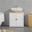 Armoire de salle de bain moderne sous le lavabo, meuble-lavabo mural pour salle de bain, armoire de rangement avec portes doubles et tablette réglable, blanc