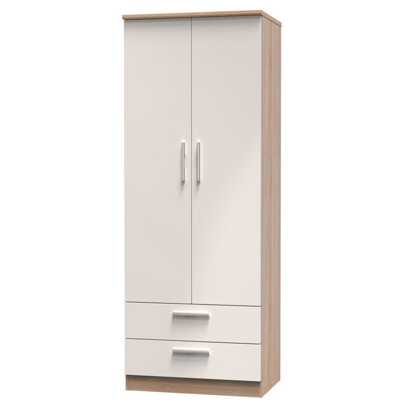 Borgeson Manufactured Wood Wardrobe, Kashmir Gloss/Bardolino Oak