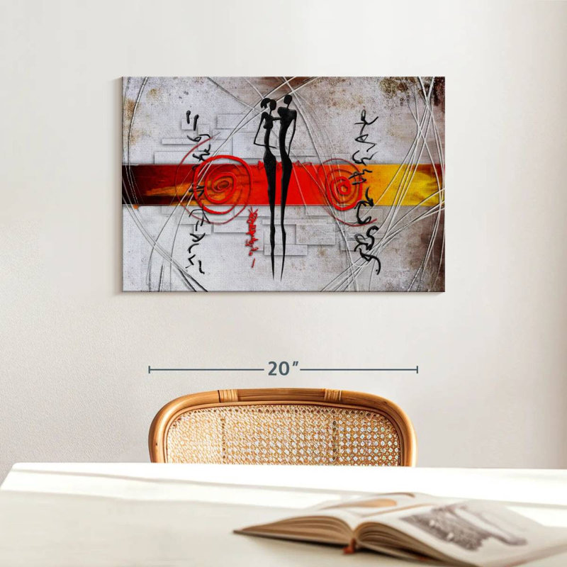Villageois tribaux d'Afrique, H 16 po x l 24 po