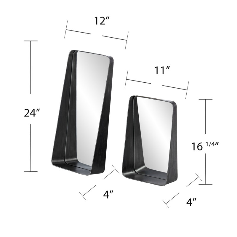 Ensemble de 2 miroirs décoratifs avec tablettes