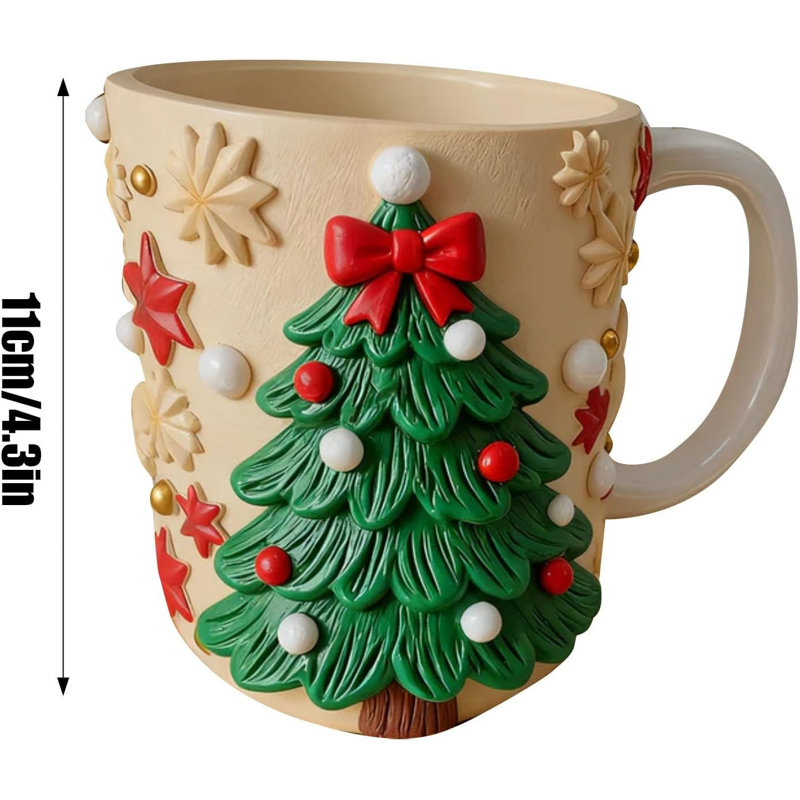 Tasse de Noël en résine avec doublure en acier inoxydable et tasse de thé pour café, A