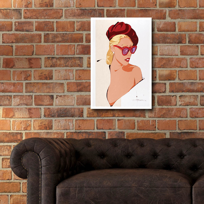"Ruby Beret" par TM Borenstein, H 24 po x l 16 po x P 0,2 po