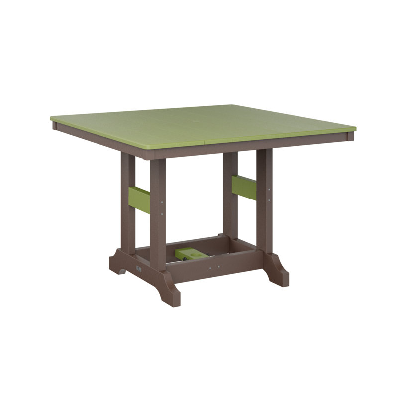 Table de bar carrée 44 po Berlin Gardens Garden Classic, Vert kiwi, Chocolat / Brun