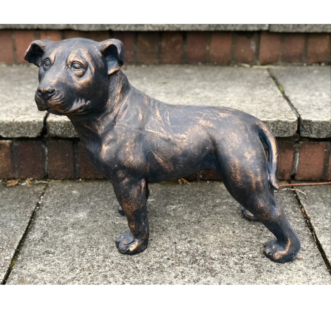 Larae Effect Staffordshire Bull Terrier Puppy Dog Garden Ornament
