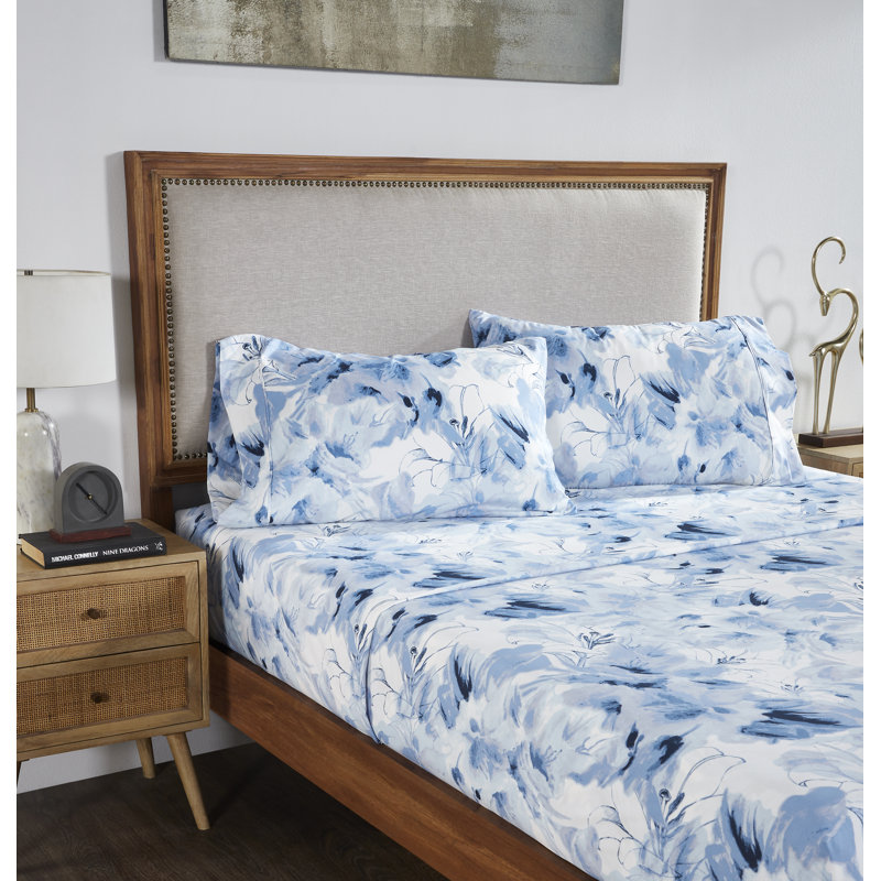  Ensemble de draps en microfibre 4 pièces , Drap plat pour grand lit avec 2 taies d'oreiller