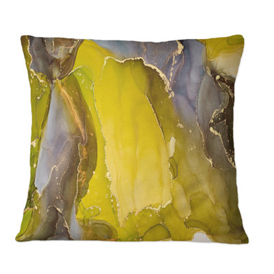 Coussin décoratif abstrait jaune