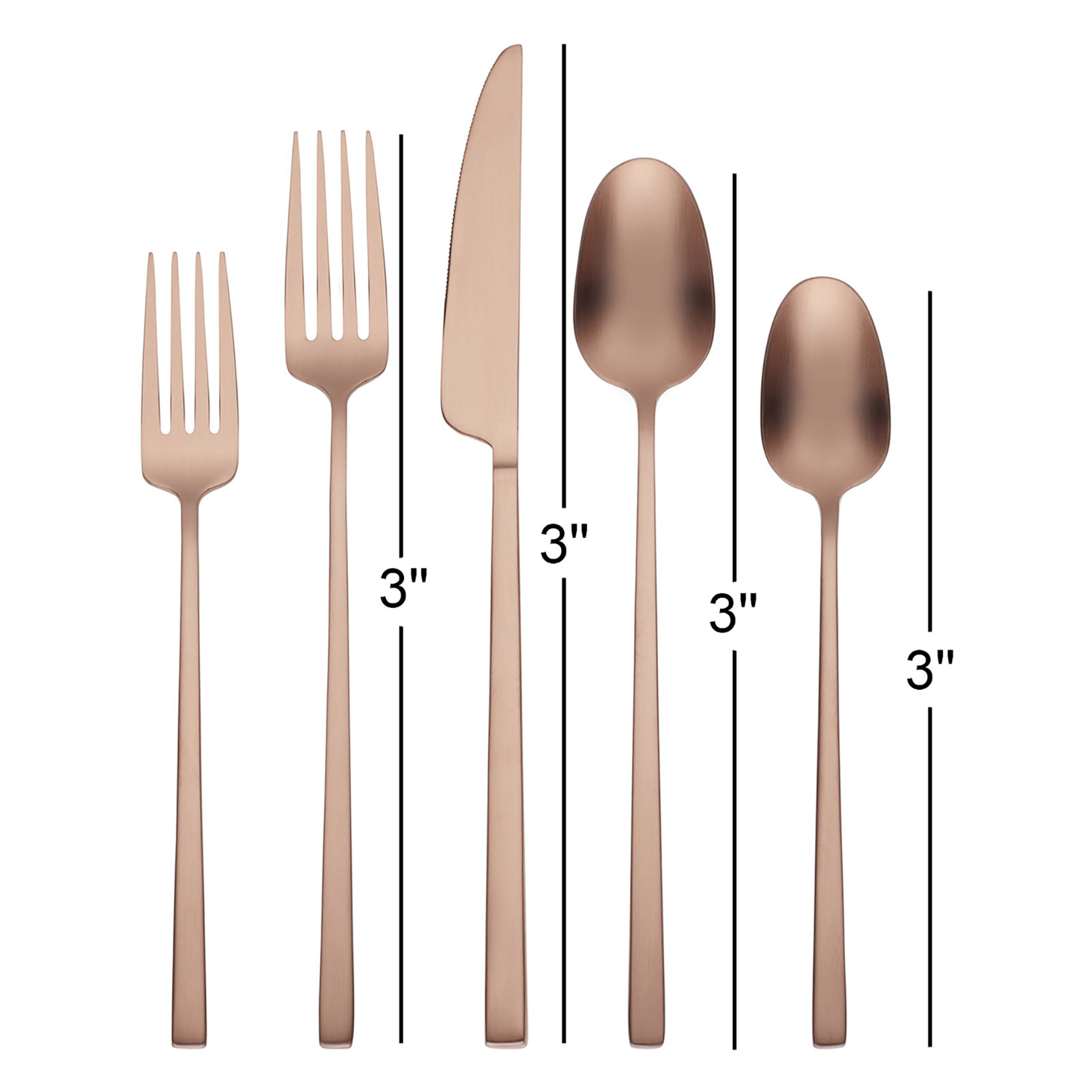 Loretta Flatware Set - Service for 4, Copper Satin