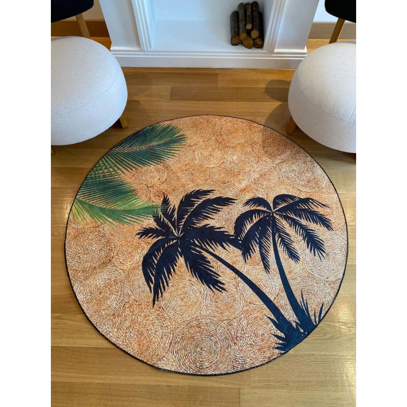 Tapis rond rond avec envers antidérapant Toscana, Rond 3 pi 11 po