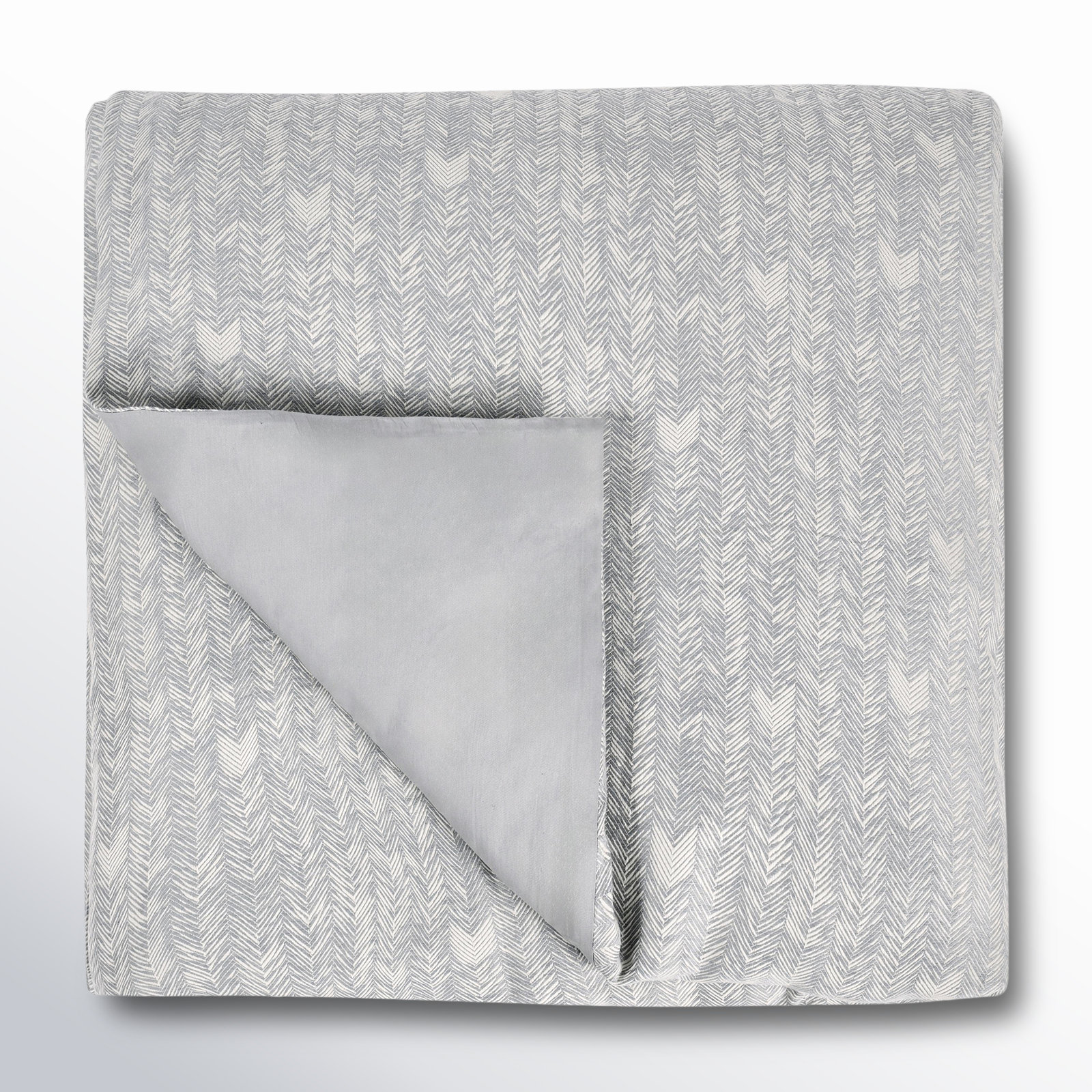 Tasmin 100% Cotton Embroidered Duvet, Queen Duvet Cover, Gray