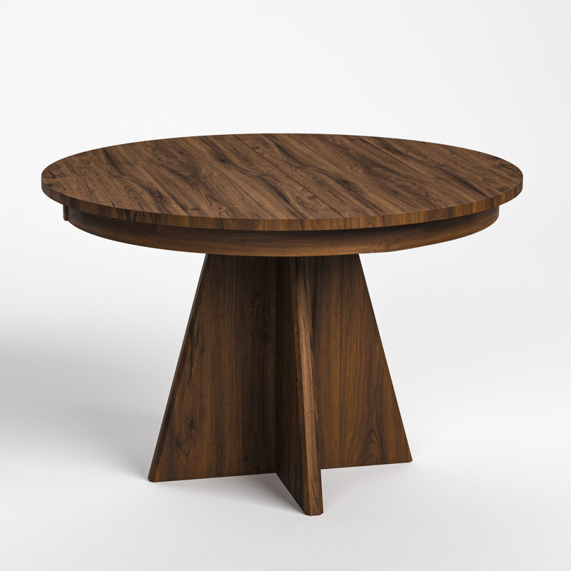 Saranac Round Walnut Wood Dining Table