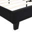 Très grande base de lit tapissier, tête de lit en lin, aucun besoin de sommier, support de lattes de bois, assemblage simple, noir, fonctionnel à assembler, pratique