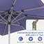 Parasol de patio rectangulaire avec fonction de levage à manivelle et d'inclinaison, bleu marine (base non incluse)