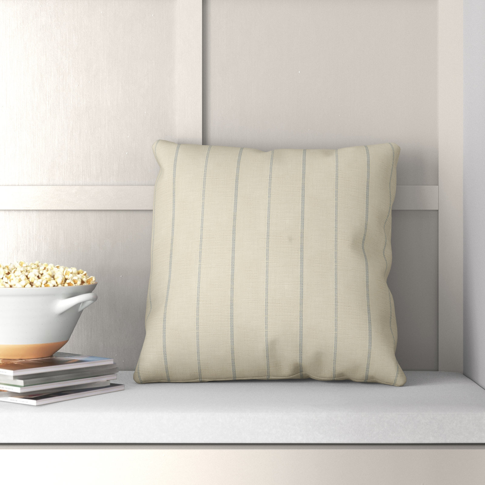 Clara Pillow Cover, 20" x 20", Blue, Polyester/Polyfill