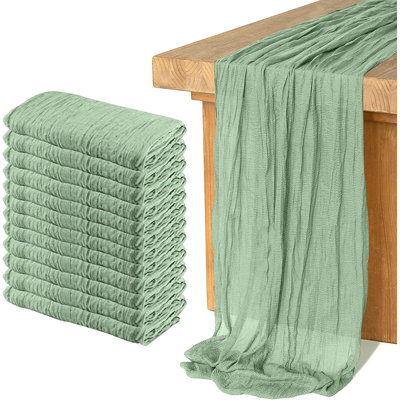 12 Pack Cheesecloth Table Runner, Runner Gauze Boho Wedding Decor Romantic Table Runner