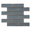 Carrelage mural mosaïque en verre bleu foncé avec bordure argentée 12 po x 12 po (1 pied carré / pièce)-118608155