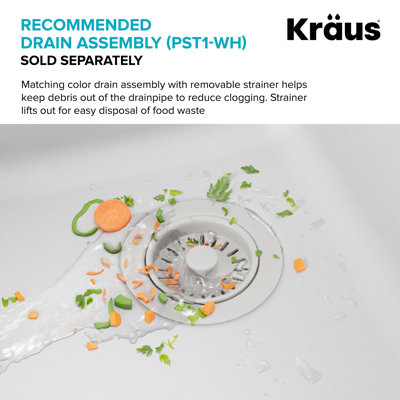Évier de cuisine en granit à double montage KRAUS avec options d'installation encastrée et sous-comptoir