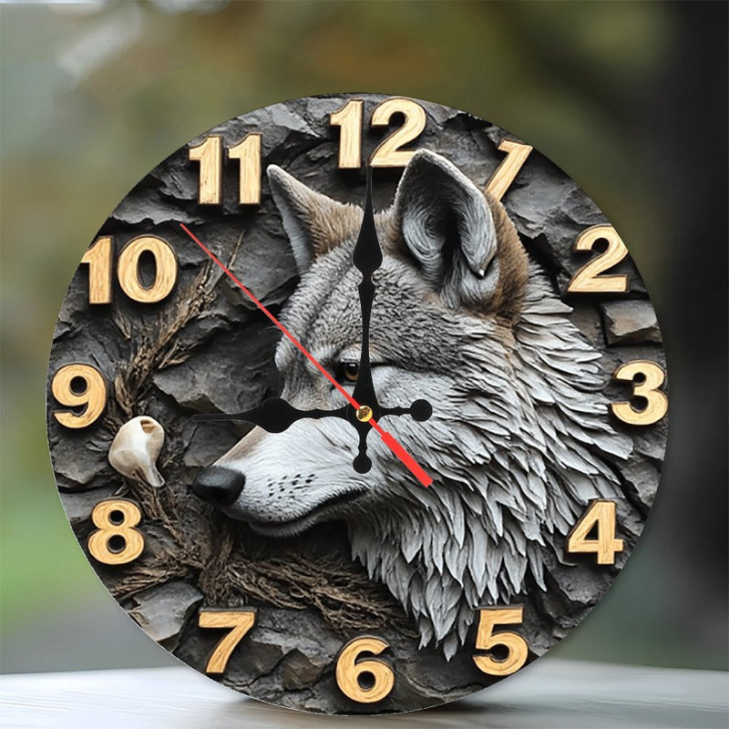 Horloge murale tête de loup