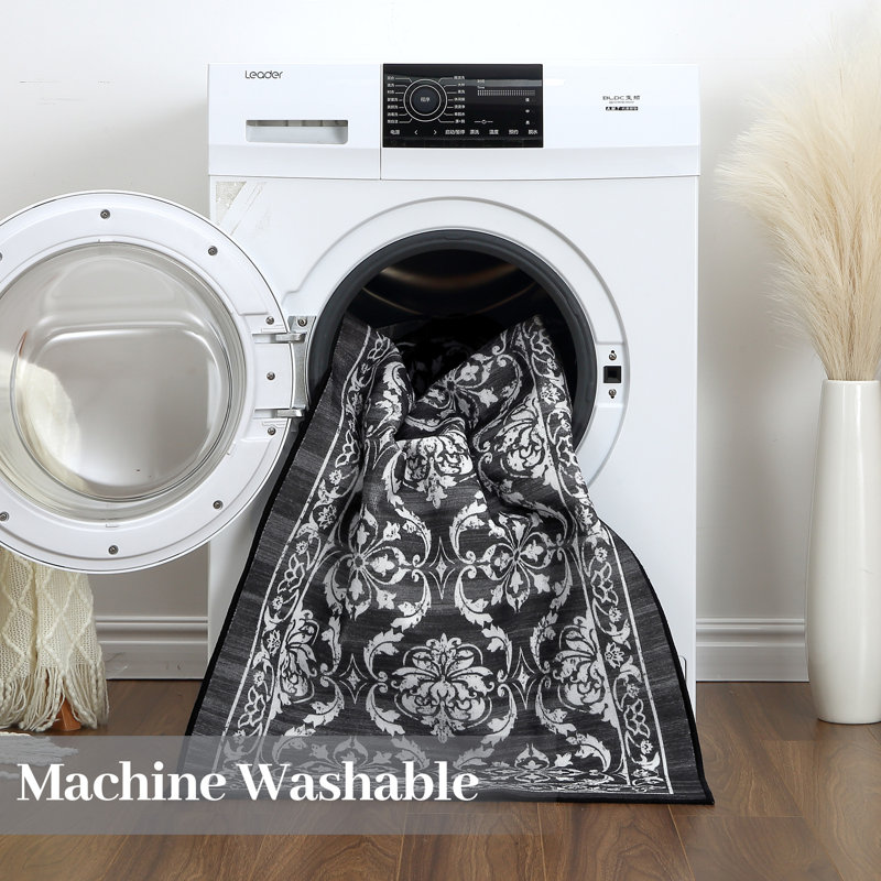 Washable Floral Indoor Rug, Rectangle 10‘ x 13'