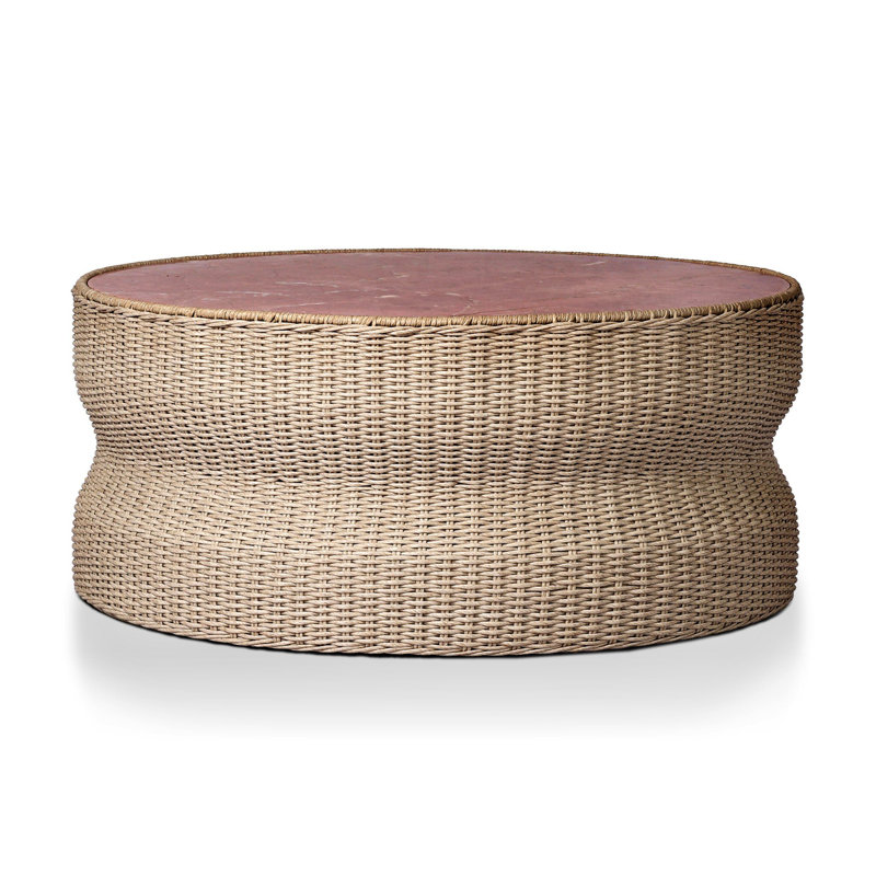 Brixby Outdoor Round Coffee Table, Desert Marble
