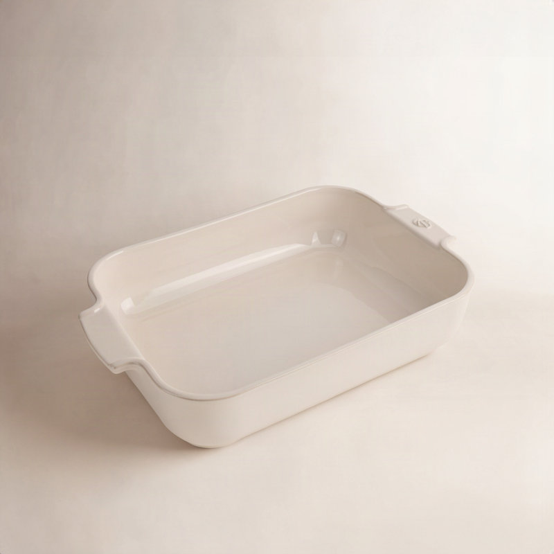 Peugeot Appolia Rectangular Ceramic Baking Dish, Ecru, 2'' H x 10" L x 6" W